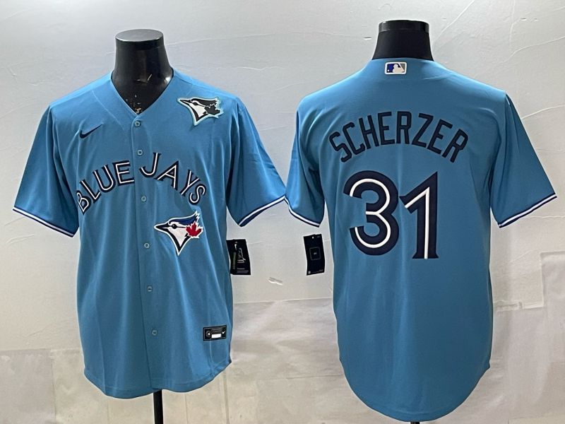 Men 2025 Toronto Blue Jays #31 Scherzer Light blue Game Nike MLB Jersey style 01->toronto blue jays->MLB Jersey